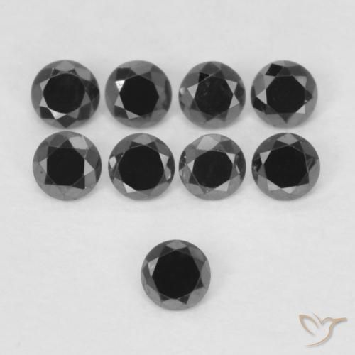 0.03ct Natural Black Diamond, Round, Opaque