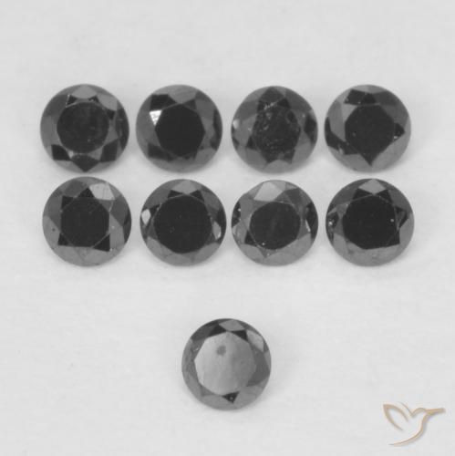 0.21 ctw Black Diamond Stones, Natural Diamond in Diamond-Cut Shape for Sale