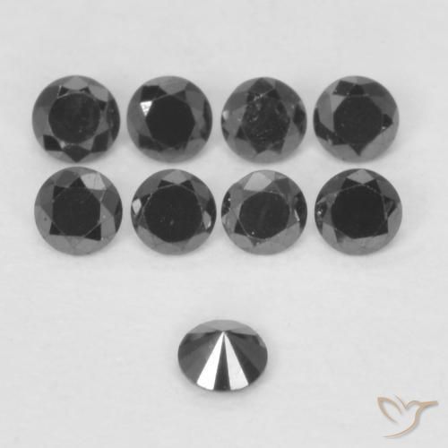 Diamond Gemstones in 1.8 mm (calibrated) Size for Sale, Diamond Stones in Black Color
