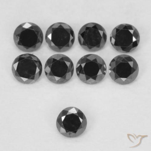 0.02ct Natural Black Diamond, Round, Opaque