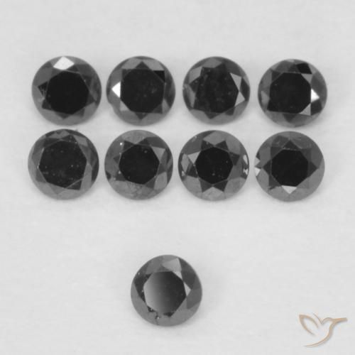0.06 ctw Black Diamond Stones, Natural Diamond in Diamond-Cut Shape for Sale