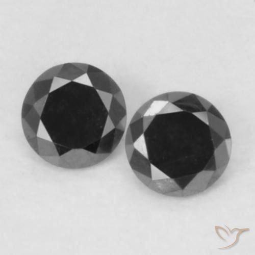 Coppia Diamante Rotondo abbinata 2,2mm - Peso 0,09 ct totali / media. 0,05 ct ciascuno, pietra preziosa naturale non trattati, colore Nero in purezza Opaque, durezza Mohs 10 - 10 adatto per gioielli da indossare ogni giorno, Photo A
