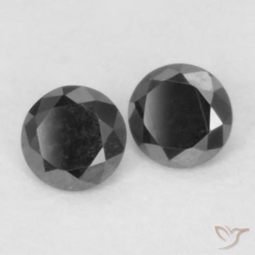 0.09 ctw Black Diamond Stones, Natural Diamond in Diamond-Cut Shape for Sale