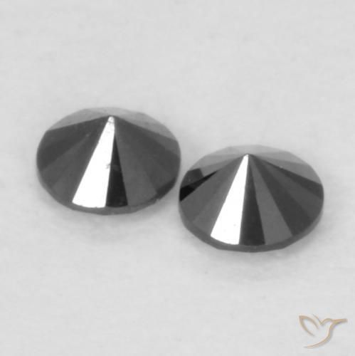 Diamond Gemstones in 2.2 mm (calibrated) Size for Sale, Diamond Stones in Black Color