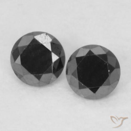 0.12ctw Natural Black Diamond, Round, Opaque
