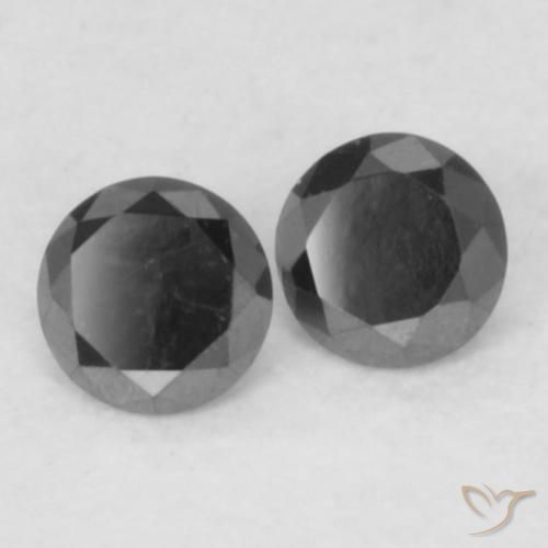 0.11 ctw Black Diamond Stones, Natural Diamond in Diamond-Cut Shape for Sale