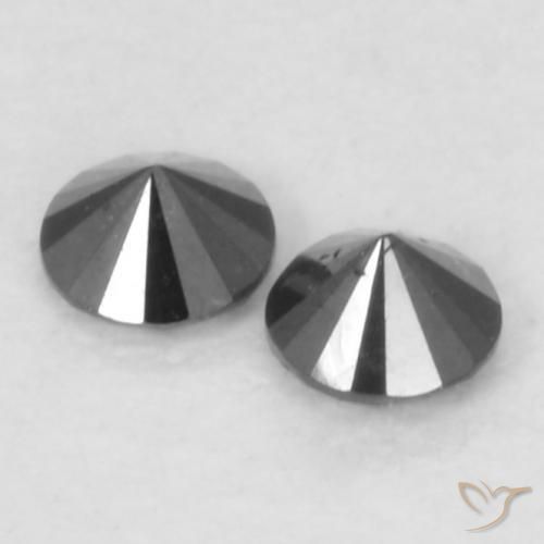 Diamond Gemstones in 2.3 mm (calibrated) Size for Sale, Diamond Stones in Black Color