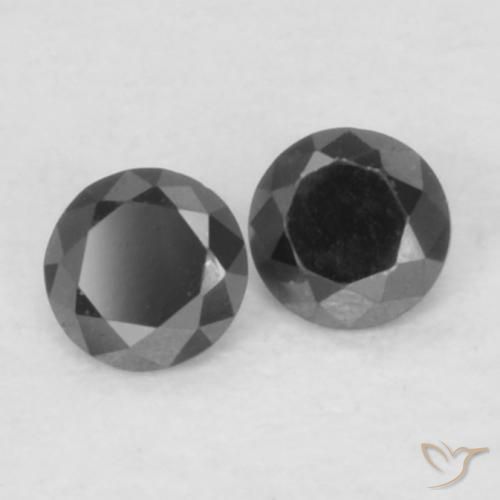 0.09 ctw Black Diamond Stones, Natural Diamond in Diamond-Cut Shape for Sale