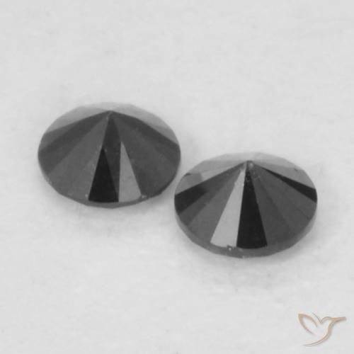 Diamond Gemstones in 2.2 mm (calibrated) Size for Sale, Diamond Stones in Black Color