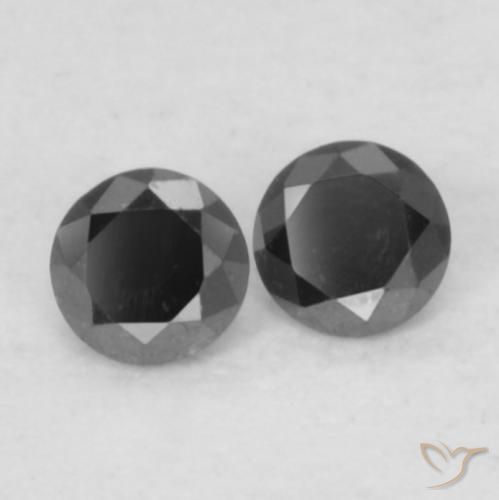 0.09 ctw Black Diamond Stones, Natural Diamond in Diamond-Cut Shape for Sale