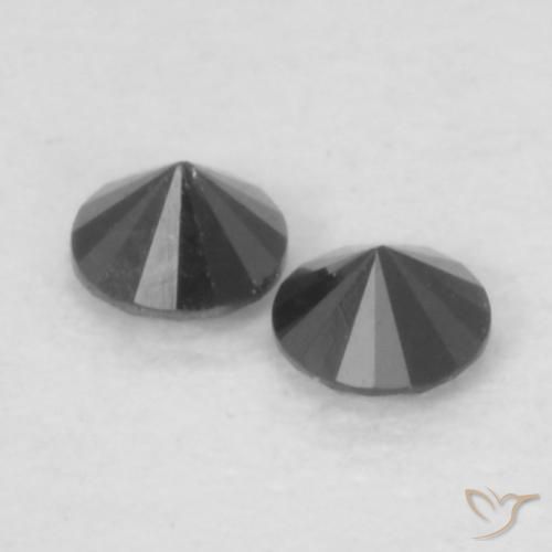 Diamond Gemstones in 2.2 mm (calibrated) Size for Sale, Diamond Stones in Black Color