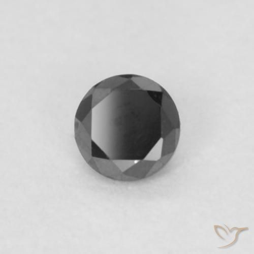 0.04 ct Black Diamond Stone, Natural Diamond in Diamond-Cut Shape for Sale