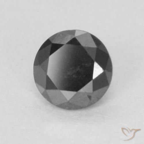 0.09 ct Black Diamond Stone, Natural Diamond in Diamond-Cut Shape for Sale