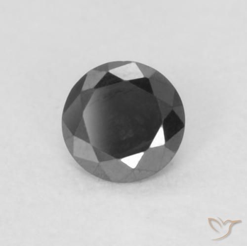 0.06 ct Black Diamond Stone, Natural Diamond in Diamond-Cut Shape for Sale
