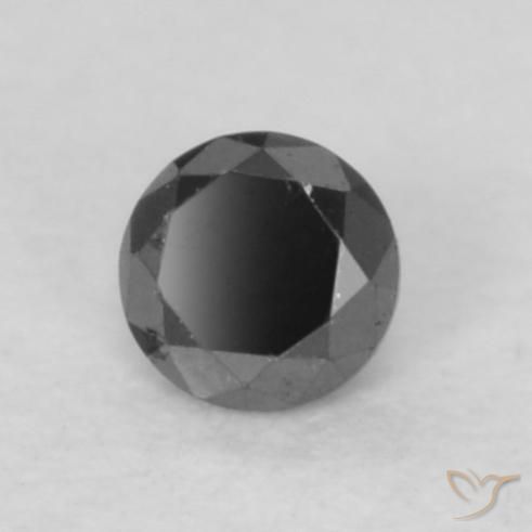 0.05 ct Black Diamond Stone, Natural Diamond in Diamond-Cut Shape for Sale