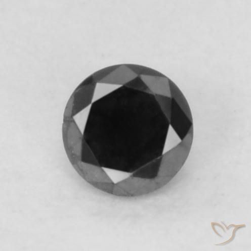 Diamant noir de 0,05 ct, taille diamant de 2,1 mm d'Inde, Photo A