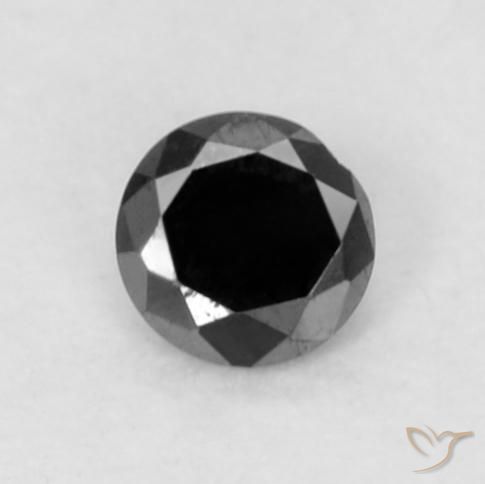 Diamant diamond-cut 2mm de l'Inde, poids de 0,04 ct, pierre gemme naturelle Non traité de pureté Opaque , 1 pièce de diamant, couleur : Noire, dureté de Mohs de 10 à 10 convient aux bijoux de tous les jours, pierre de sagesse, Photo A