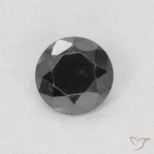 0.05ct Natural Black Diamond, Round, Opaque