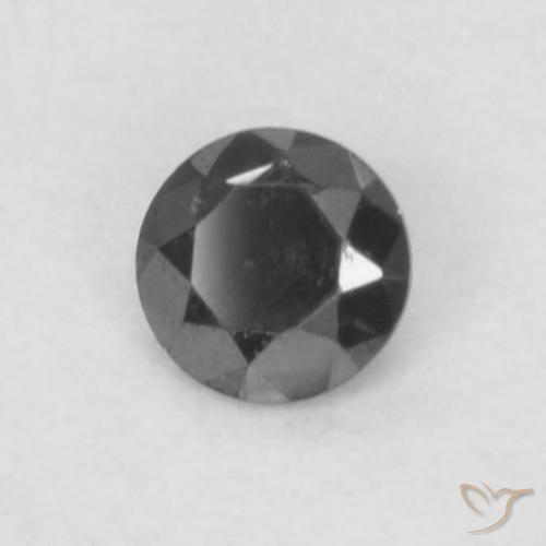 0.05 ct Black Diamond Stone, Natural Diamond in Diamond-Cut Shape for Sale