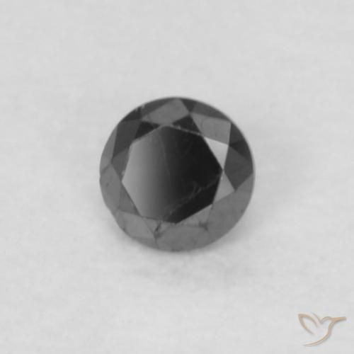 0.04 ct Black Diamond Stone, Natural Diamond in Diamond-Cut Shape for Sale