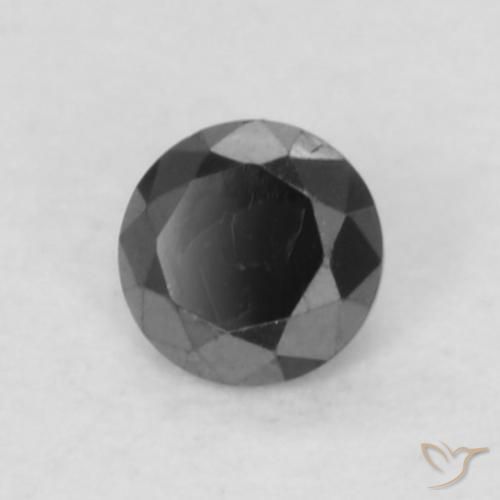 0.05 ct Black Diamond Stone, Natural Diamond in Diamond-Cut Shape for Sale
