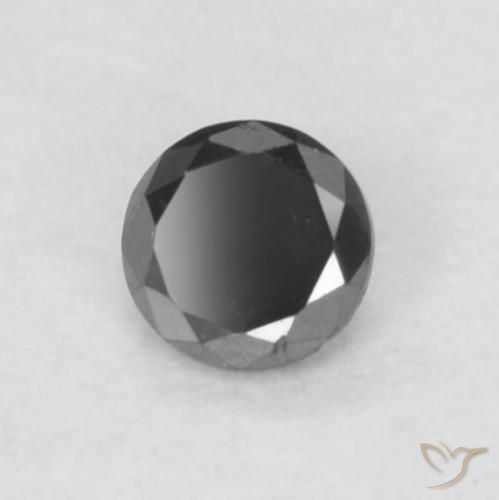 0.06 ct Black Diamond Stone, Natural Diamond in Diamond-Cut Shape for Sale