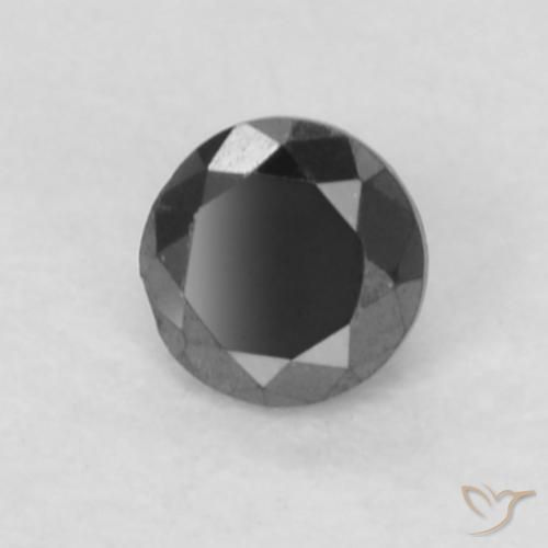 0.06 ct Black Diamond Stone, Natural Diamond in Diamond-Cut Shape for Sale