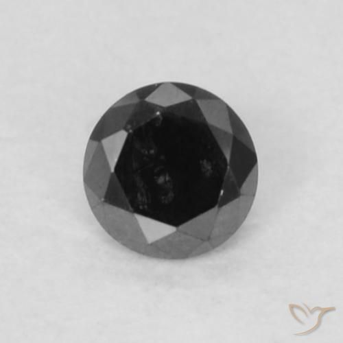 0,05 ct runder Diamant aus Indien, Größe: 2,2mm, Reinheit: Opaque, Garantiert echter Edelstein, 1 Stück Diamant in Schwarz Farbe, Mohs-Härte von 10 - 10 Geeignet für den täglichen Gebrauch im Schmuck, Photo A