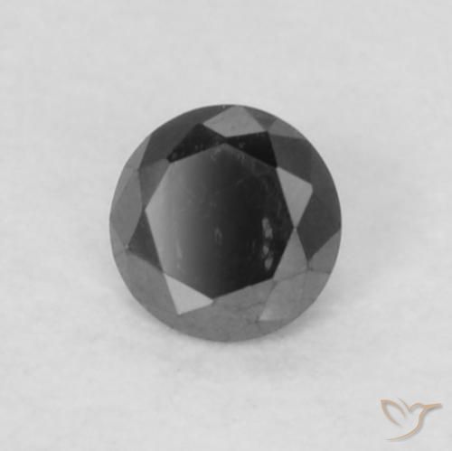 0.05 ct Black Diamond Stone, Natural Diamond in Diamond-Cut Shape for Sale