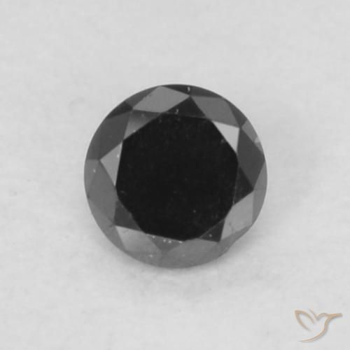 0,05 ct runder schwarzer Diamant aus Indien, Größe 2,3mm, Garantiert natürlicher Edelstein, Opaque Reinheit, 1 Stück Diamant in Schwarz Farbe, Mohs-Härte von 10 - 10 Geeignet für den täglichen Gebrauch im Schmuck, Photo A