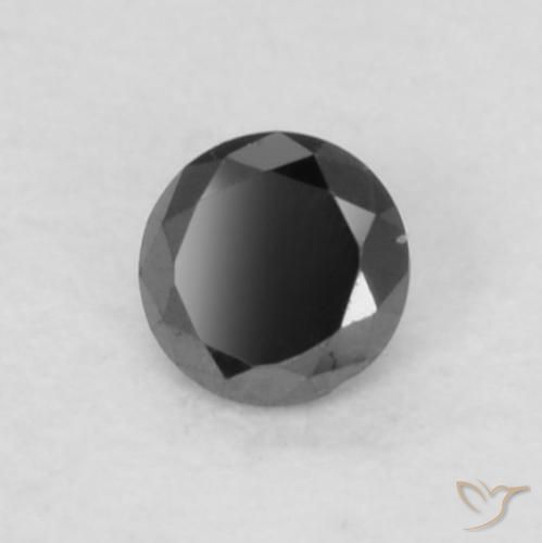 0.05 ct Black Diamond Stone, Natural Diamond in Diamond-Cut Shape for Sale