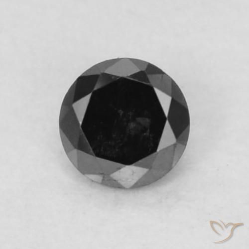 0.05ct Natural Black Diamond, Round, Opaque