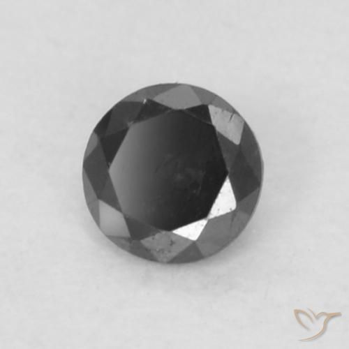 0.05 ct Black Diamond Stone, Natural Diamond in Diamond-Cut Shape for Sale