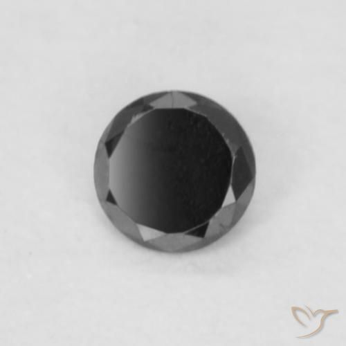 0.04 ct Black Diamond Stone, Natural Diamond in Diamond-Cut Shape for Sale