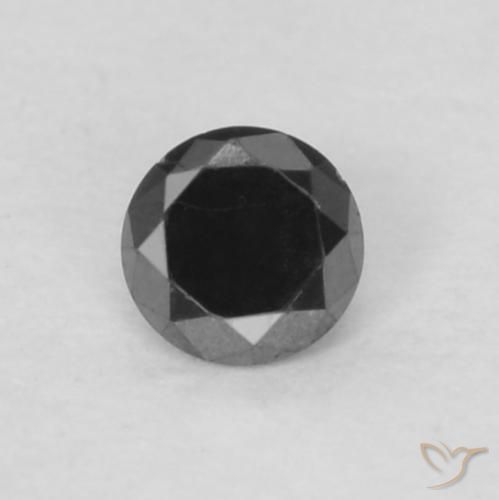 Diamant Noire Tour 2,1mm de l'Inde, poids de 0,04 ct, pierre gemme naturelle Non traité de pureté Opaque , 1 pièce de diamant diamond-cut, couleur : Noire, dureté de Mohs de 10 à 10 convient aux bijoux de tous les jours, pierre de sagesse, ID produit: 677120, Photo A