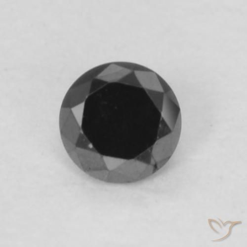 Diamant Noire Tour 2,1mm de l'Inde, poids de 0,04 ct, pierre gemme naturelle Non traité de pureté Opaque , 1 pièce de diamant diamond-cut, couleur : Noire, dureté de Mohs de 10 à 10 convient aux bijoux de tous les jours, pierre de sagesse, Photo A