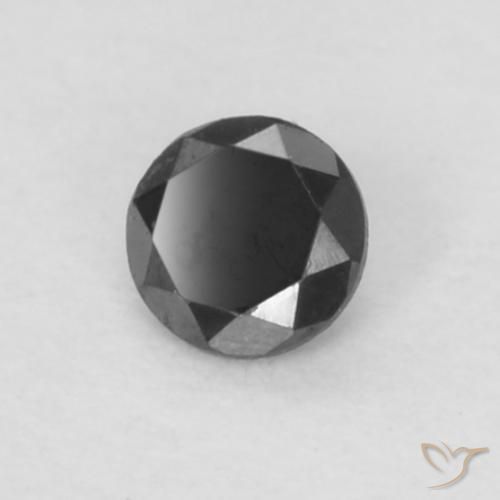 0.04 ct Black Diamond Stone, Natural Diamond in Diamond-Cut Shape for Sale