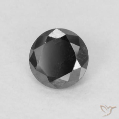 0.05 ct Black Diamond Stone, Natural Diamond in Diamond-Cut Shape for Sale