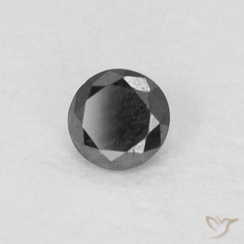 0.05 ct Black Diamond Stone, Natural Diamond in Diamond-Cut Shape for Sale