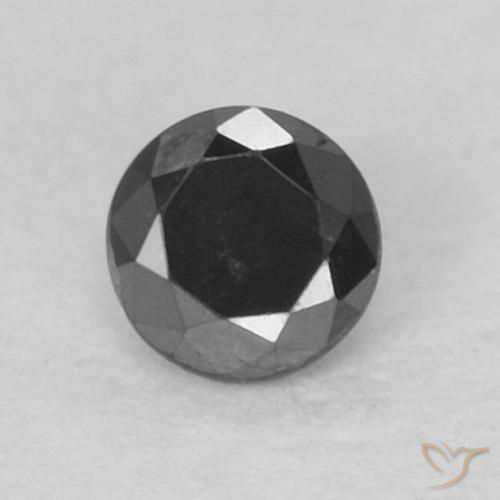 0.10 ct Black Diamond Gemstone, Diamond Gem in Diamond-Cut Shape for Sale.