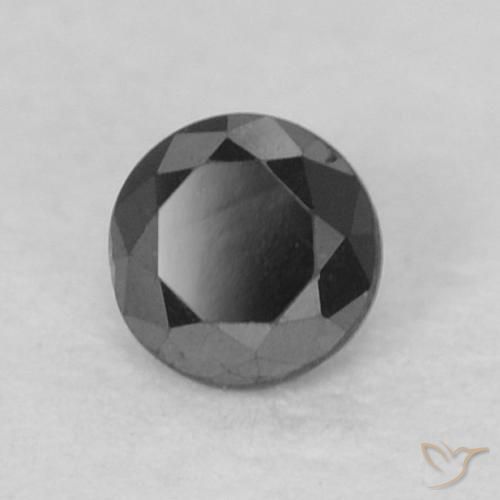 0.10 ct Black Diamond Stone, Natural Diamond in Diamond-Cut Shape for Sale