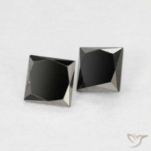 0.14 ctw Black Diamond Stones, Natural Diamond in Princess-Cut Shape for Sale