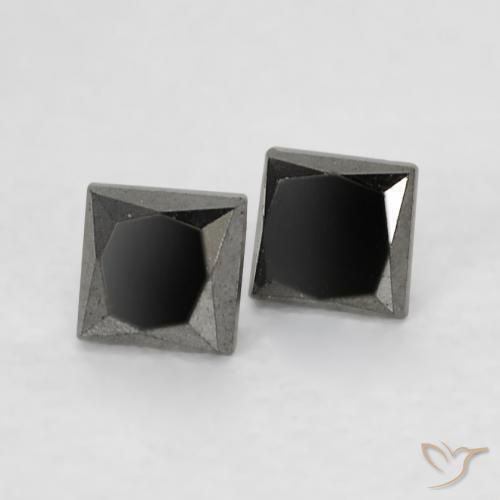 0.18 ctw Black Diamond Stones, Natural Diamond in Princess-Cut Shape for Sale