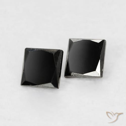 0.10 ctw Black Diamond Stones, Natural Diamond in Princess-Cut Shape for Sale