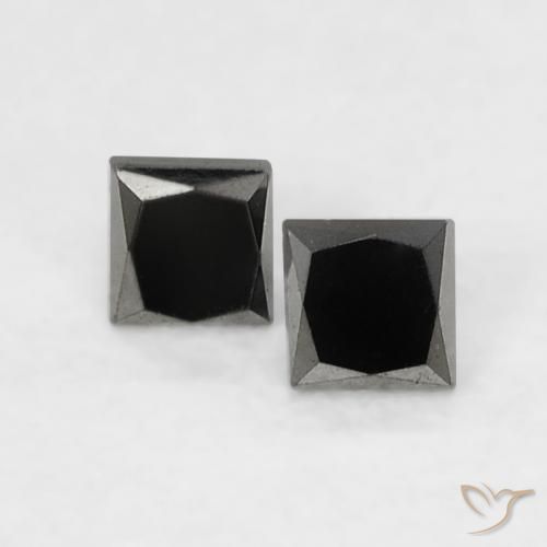 0.15ctw Natural Black Diamond, Square, Opaque