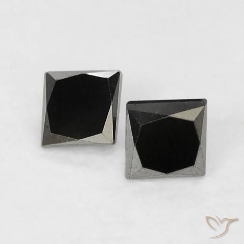 0.14ctw Natural Black Diamond, Square, Opaque