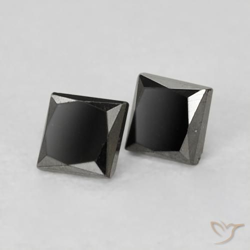 0.17 ctw Black Diamond Stones, Natural Diamond in Princess-Cut Shape for Sale