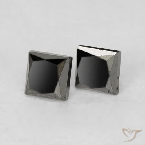 0.15 ctw Black Diamond Stones, Natural Diamond in Princess-Cut Shape for Sale