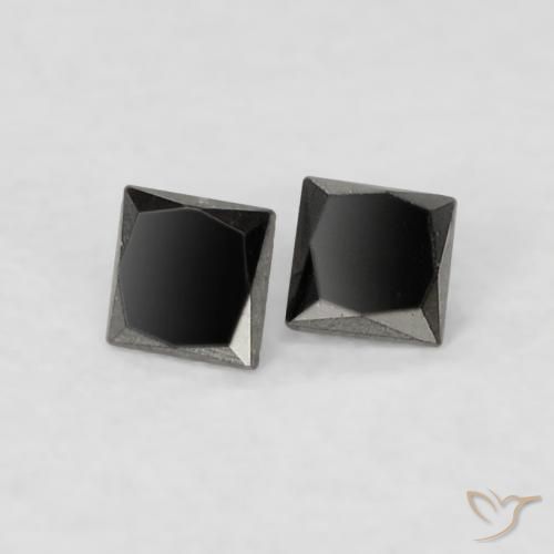 0.09 ct Black Diamond, 1.9 x 1.9 mm Princess Cut From India, Photo A