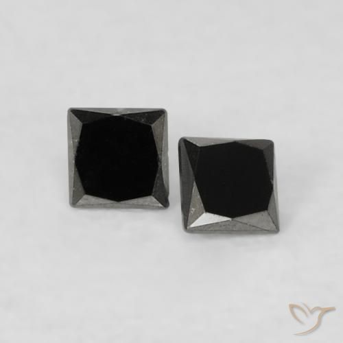 0.09 ctw Black Diamond Stones, Natural Diamond in Princess-Cut Shape for Sale
